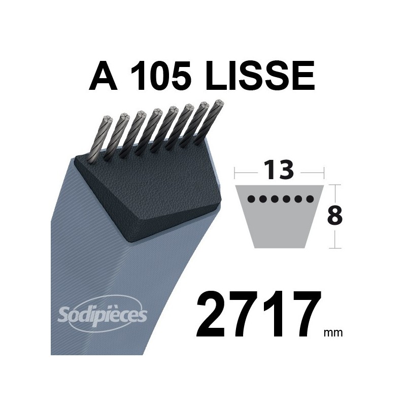 Courroie A105 Trapézoïdale. 13 mm x 2717 mm.