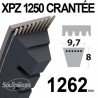 Courroie XPZ1250 Trapézoïdale crantée. 9,7 mm x 1262 mm.