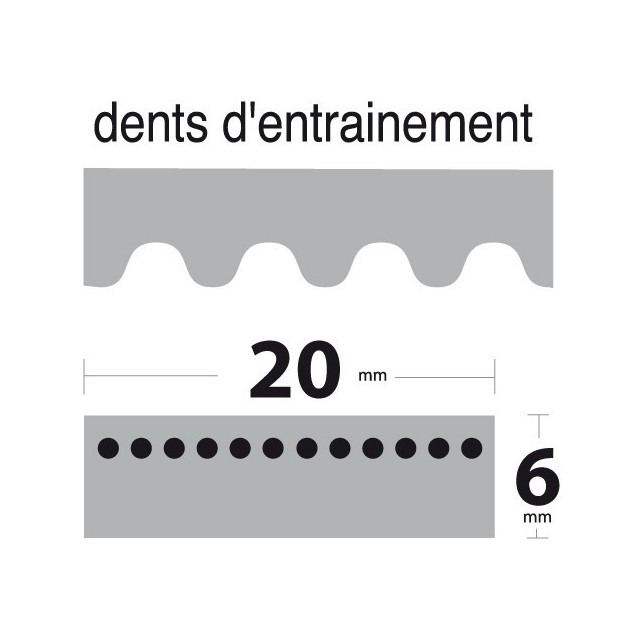 Courroie 1440-8M20 Simple Denture. Larg : 20 mm x 1440 mm.