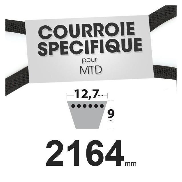 Courroie spécifique MTD 7540266. 12,7 mm x 2164 mm.