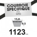 Courroie tondeuse spécifique pour MTD N° 7540281. 15,8 mm x 1123 mm.