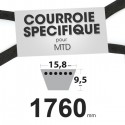 Courroie tondeuse spécifique pour MTD N° 7540329A, 954-04001, 7540433. 15,8 mm x 1760 mm.