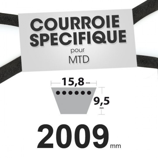 Courroie spécifique MTD 7540349. 12,7 mm x 2009 mm.