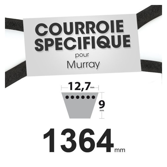 Courroie spécifique Murray 37 x 57 , 37 x 56. 12,7 mm x 1364 mm. Courroie spécifique Murray 37 x 57 , 37 x 56. 12,7 mm x 1364 mm.