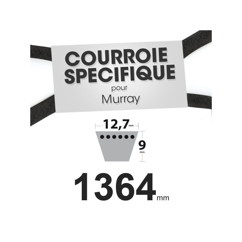 Courroie spécifique Murray 37 x 57 ,  37 x 56. 12,7 mm x 1364 mm.