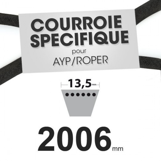 Courroie spécifique AYP/Roper 106085X. 13,5 mm x 2006 mm.