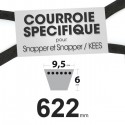 Courroie tondeuse spécifique pour Snapper N° 12508, 11887. 9,5 mm x 622 mm.