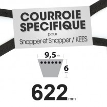 Courroie spécifique Snapper 12508 / 11887. 9,5 mm x 622 mm.
