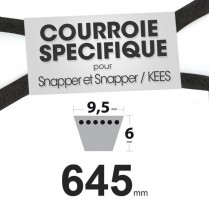 Courroie spécifique Snapper 12353. 9,5 mm x 645 mm.