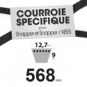 Courroie tondeuse spécifique pour Snapper N° 12354. 12,7 mm x 568 mm.