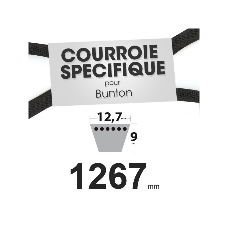 Courroie spécifique Bunton PLO643. 12,7 mm x 1267 mm.