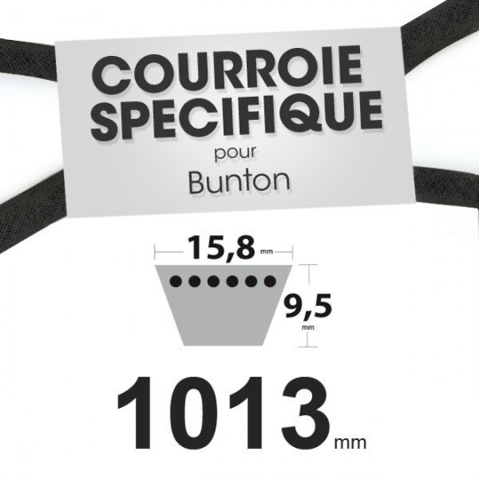 Courroie spécifique Bunton PLO848. 12,7 mm x 1013 mm.