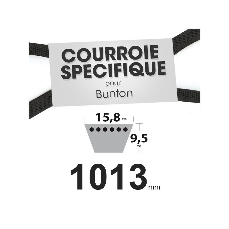 Courroie spécifique Bunton PLO848. 12,7 mm x 1013 mm.