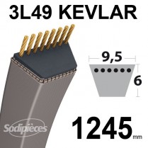 Courroie 3L49 Kevlar Trapézoïdale. 9,5 mm x 1245 mm.
