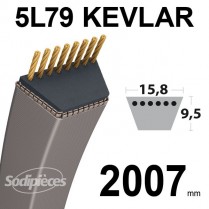 Courroie 5L79 Kevlar Trapézoïdale. 15,8 mm x 2007 mm.