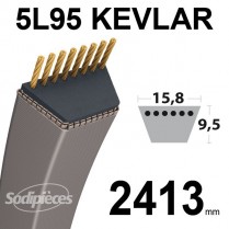 Courroie 5L95 Kevlar Trapézoïdale. 15,8 mm x 2413 mm.