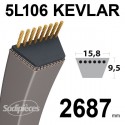 Courroie tondeuse 5L106 Kevlar Trapézoïdale. 15,8 mm x 2687 mm.