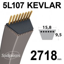 Courroie 5L107 Kevlar Trapézoïdale. 15,8 mm x 2718 mm.