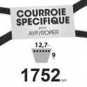 Courroie tondeuse spécifique AYP/Roper 106412X. 12,7 mm x 1752 mm.