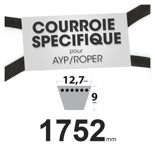 Courroie spécifique AYP/Roper 106412X. 12,7 mm x 1752 mm.