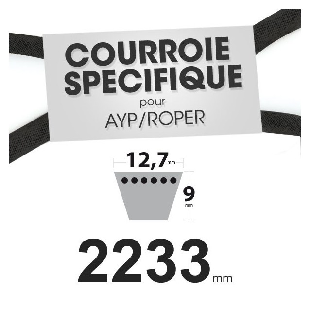 Courroie spécifique AYP/Roper 131290X. 12,7 mm x 2233 mm.