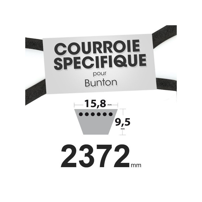 Courroie spécifique Bunton PL7014. 15,8 mm x 2372 mm.