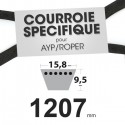 Courroie tondeuse spécifique AYP/Roper 106 729 X. 15,8 mm x 1207 mm.
