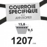 Courroie spécifique AYP/Roper 106 729 X. 15,8 mm x 1207 mm.