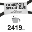Courroie tondeuse spécifique AYP/Roper 138255, 130801. 12,7 mm x 2419 mm.