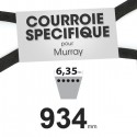 Courroie tondeuse spécifique Murray 37 x 64. 6,35 mm x 934 mm.