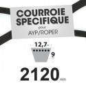 Courroie tondeuse spécifique AYP/Roper 137153 et 139573. 12,7 mm x 2120 mm.