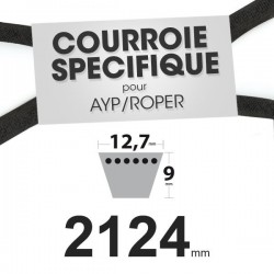 Courroie spécifique AYP/Roper 158818. 12,7 mm x 2124 mm.