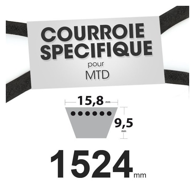 Courroie spécifique MTD 7540439. 15,8 mm x 1524 mm.