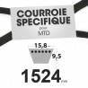 Courroie spécifique MTD 7540439. 15,8 mm x 1524 mm.