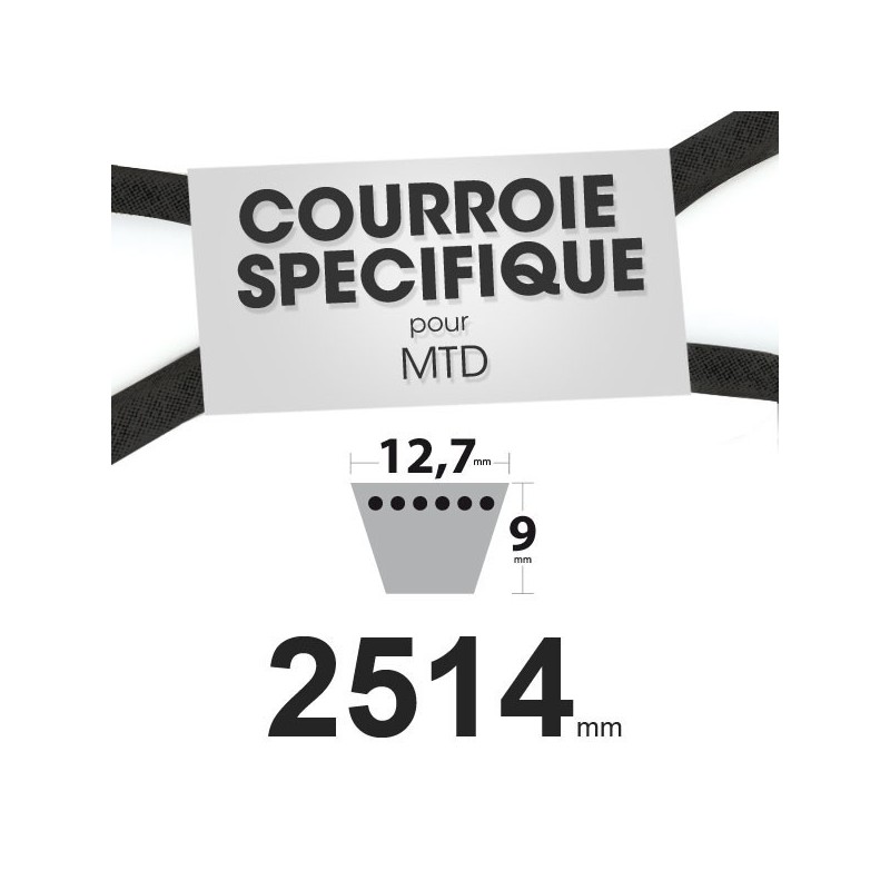 Courroie spécifique MTD 7540440. 12,7 mm x 2514 mm.