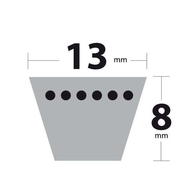 Courroie A43 Trapézoïdale. 13 mm x 1130 mm.