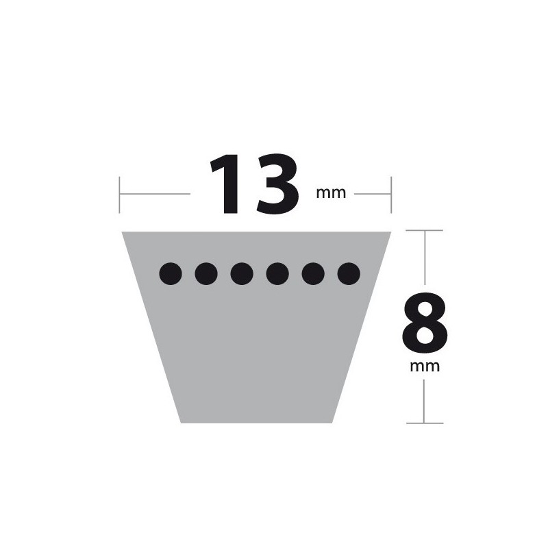 Courroie A43 Trapézoïdale. 13 mm x 1130 mm.