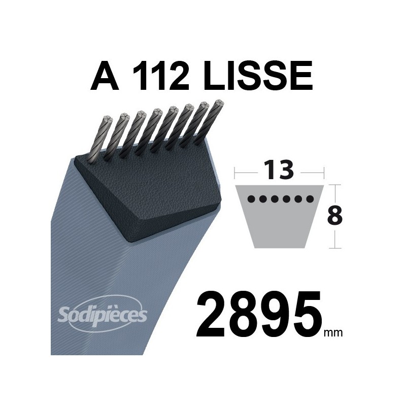 Courroie A112 Trapézoïdale. 13 mm x 2895 mm.