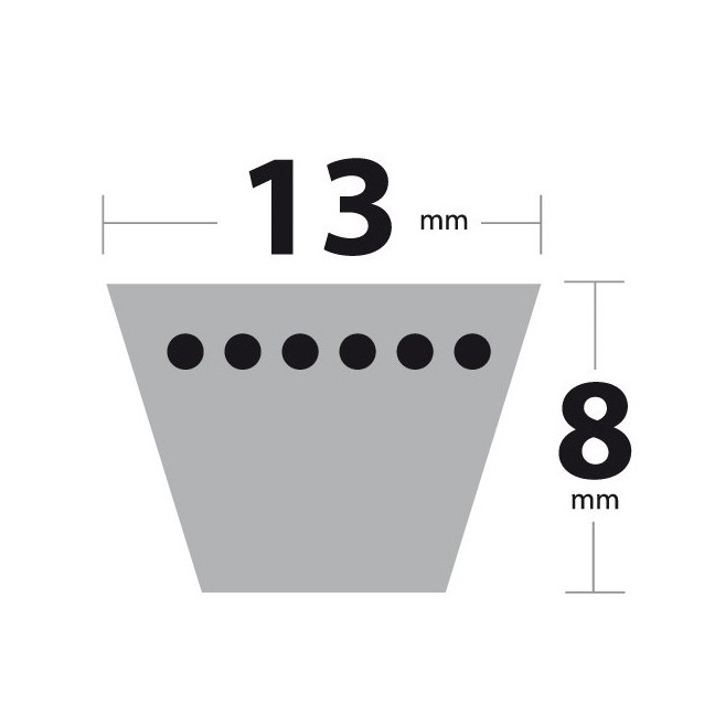 Courroie A112 Trapézoïdale. 13 mm x 2895 mm.