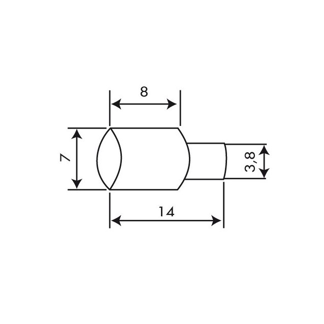 Butée de gaine creusée à 6 mm (vendu par 10)