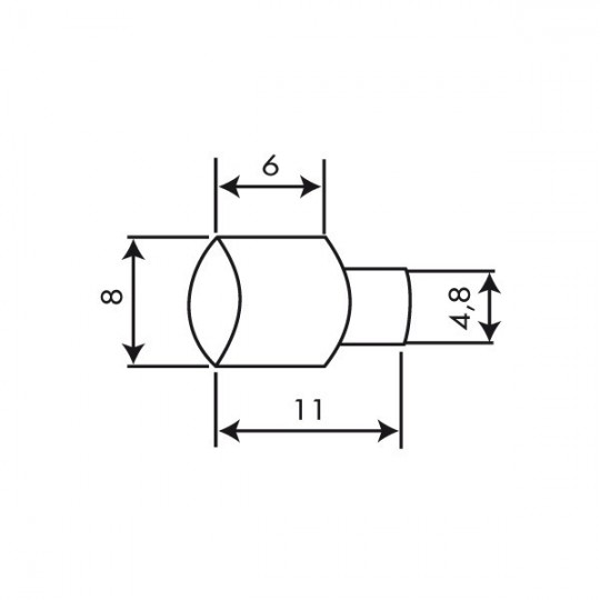 Butée de gaine creusée à 6,5 mm (vendu par 10)