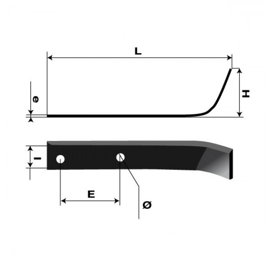 Outils de fraises type bineur large universel. L : 240 mm