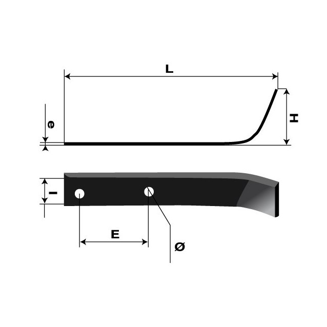 Outils de fraises type sarcleur. L : 190 mm