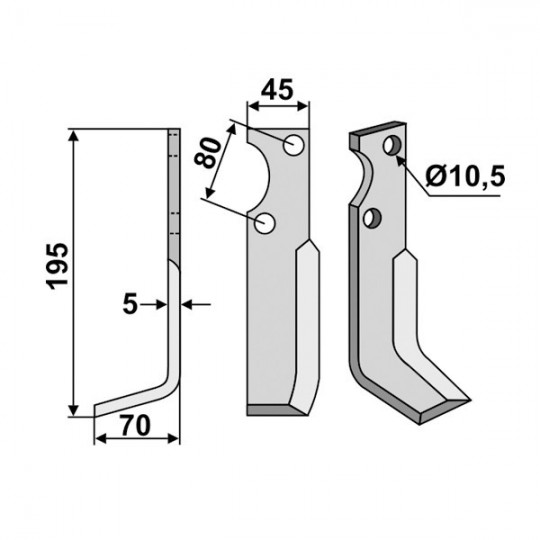 Outils de fraises pour Goldoni type T21, 610, 611. L : 195 mm