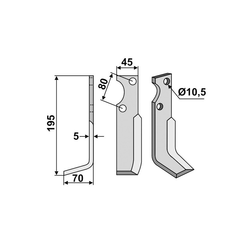 Outils de fraises pour Goldoni type T21, 610, 611. L : 195 mm