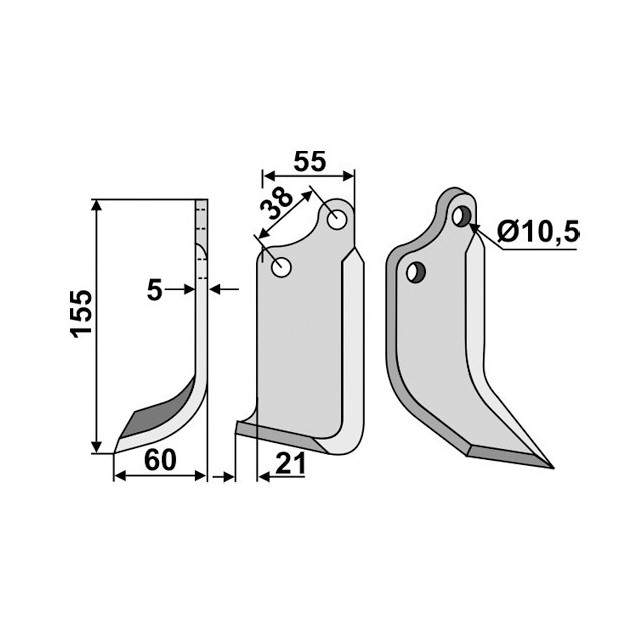 Couteau pour AGRIA (1D 1G)