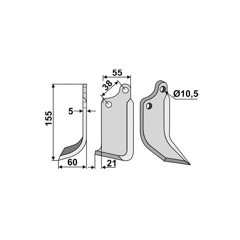 Couteau pour AGRIA (1D 1G)