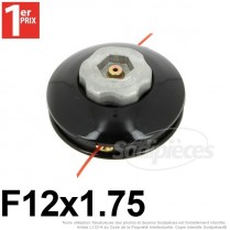 Tête débroussailleuse 2 fils F12x1,75 gauche écrou alu
