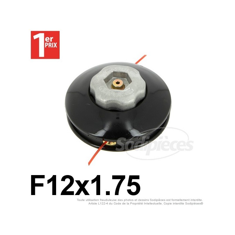 Tête débroussailleuse 2 fils F12x1,75 gauche écrou alu