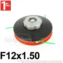 Tête débroussailleuse 3 fils F12x1,50 gauche  écrou alu